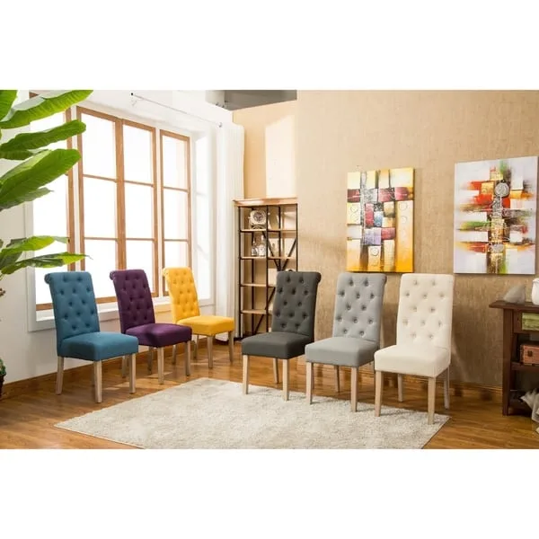 Solid Wood Tufted Dining Chairs