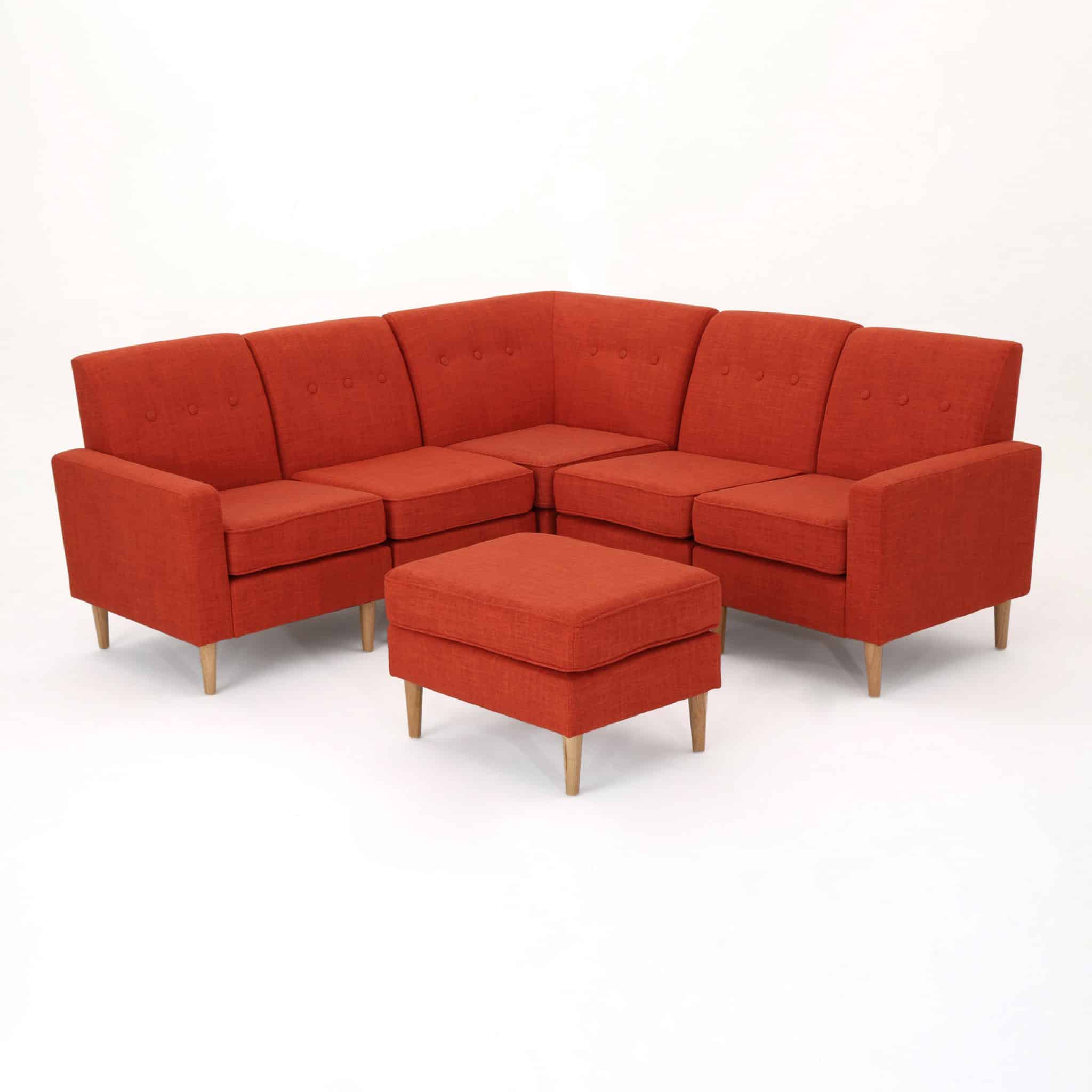 Modern White Fabric Downfilled Sofa Tarkhan.pk