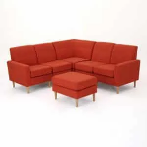 Mid Century Modern 6-piece Fabric Sectional Sofa