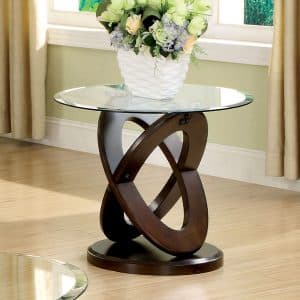 Evalline Round Glass Top End Table