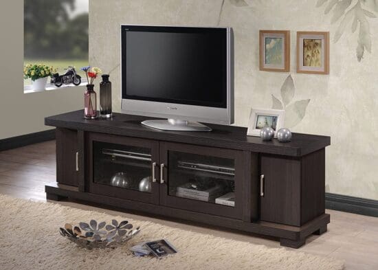 Contemporary 70-inch Dark Brown TV Cabinet