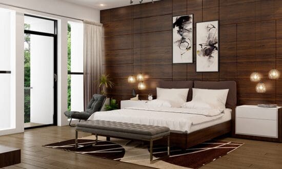 A Wooden-Themed Bedroom Design